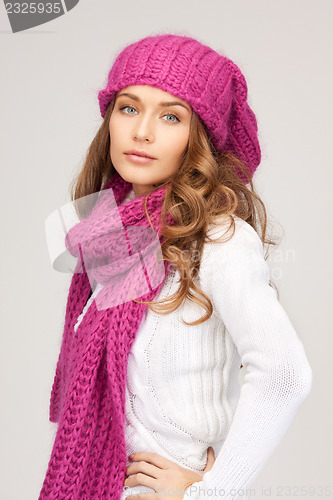 Image of beautiful woman in winter hat