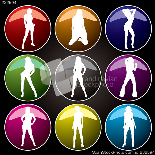 Image of sexy buttons coloured