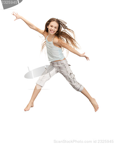 Image of jumping teenage girl