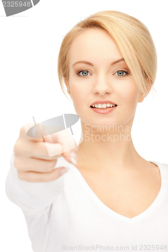 Image of  businesswoman pointing her finger