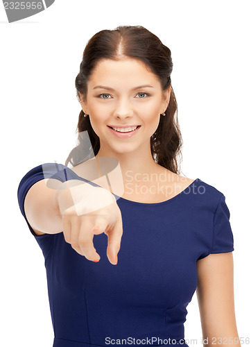 Image of businesswoman pointing her finger