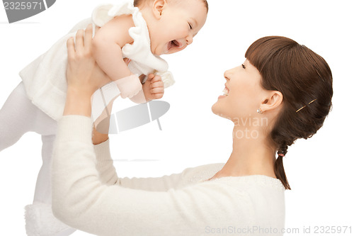 Image of happy mother with adorable baby