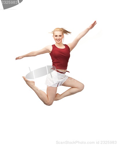 Image of jumping sporty girl