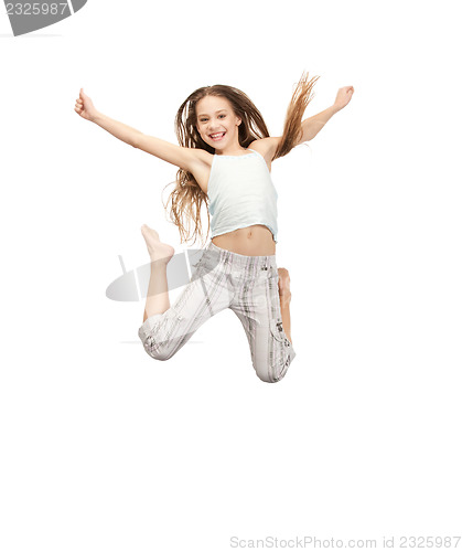 Image of jumping teenage girl