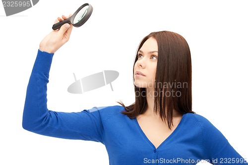 Image of woman with magnifying glass