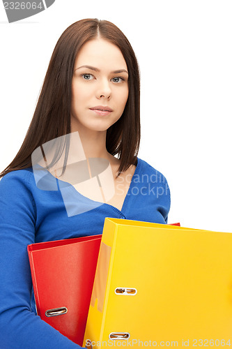 Image of woman with folders