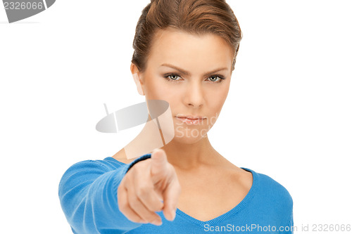 Image of businesswoman pointing her finger