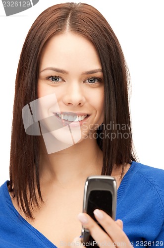 Image of businesswoman with cell phone