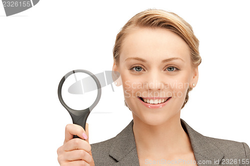 Image of woman with magnifying glass