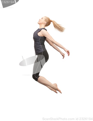 Image of jumping sporty girl