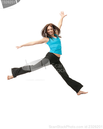 Image of jumping sporty girl