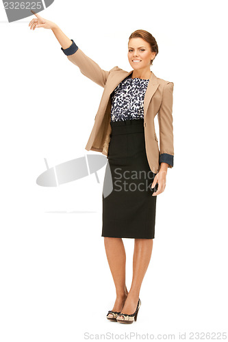 Image of businesswoman pointing her finger