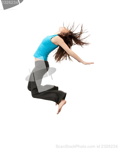 Image of jumping sporty girl