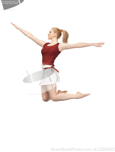Image of jumping sporty girl