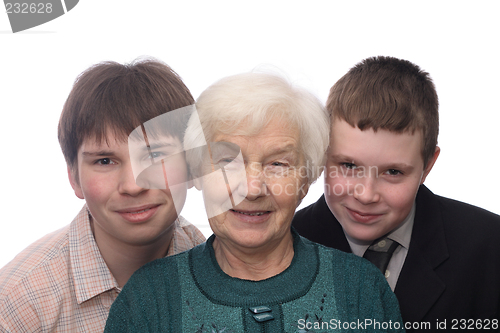 Image of Grandmother with two grandsons