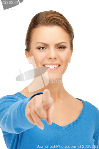 Image of businesswoman pointing her finger