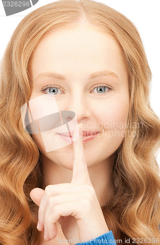 Image of finger on lips