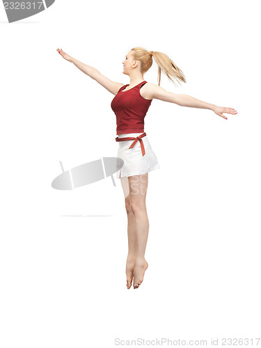 Image of jumping sporty girl