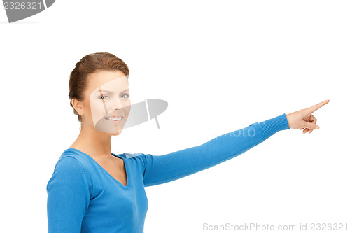 Image of businesswoman pointing her finger