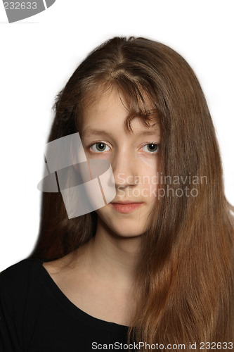 Image of Teenage girl with long hair