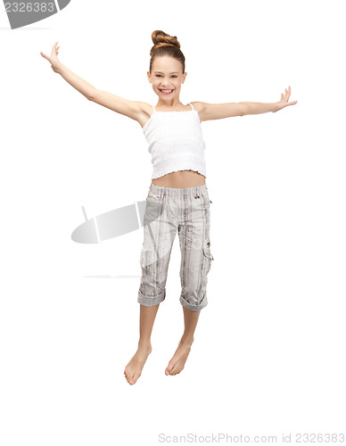 Image of jumping teenage girl