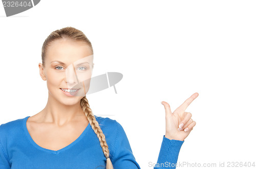 Image of businesswoman pointing her finger