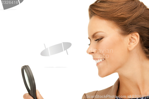 Image of woman with magnifying glass