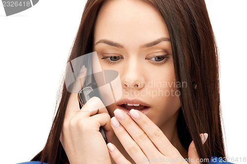 Image of businesswoman with cell phone