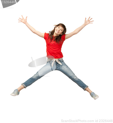 Image of jumping teenage girl