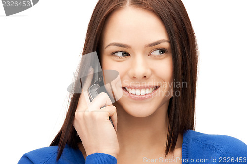 Image of businesswoman with cell phone