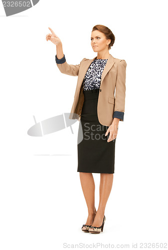 Image of businesswoman pointing her finger
