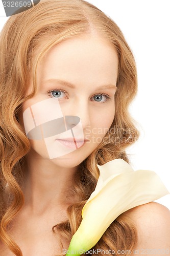 Image of beautiful woman with calla flower