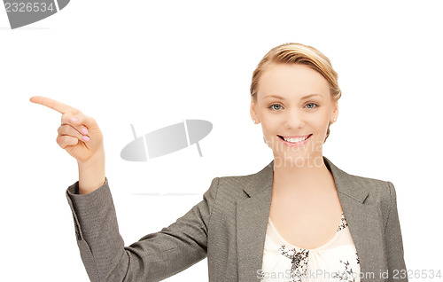 Image of businesswoman pointing her finger