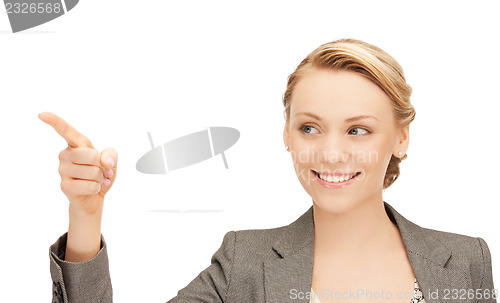 Image of businesswoman pointing her finger