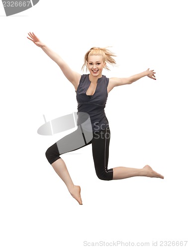 Image of jumping sporty girl