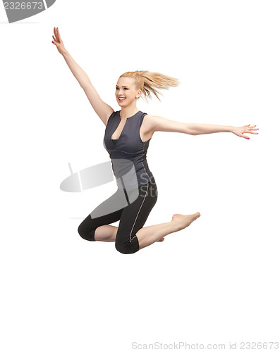 Image of jumping sporty girl