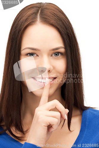 Image of finger on lips