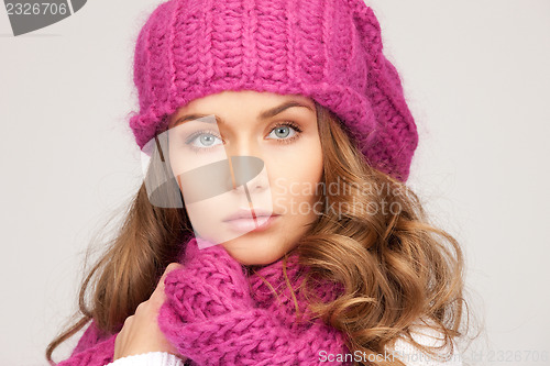 Image of beautiful woman in winter hat