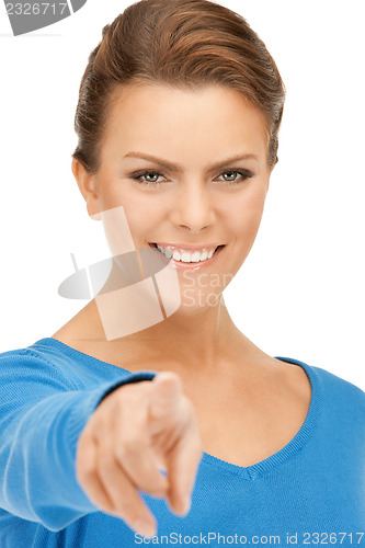 Image of businesswoman pointing her finger