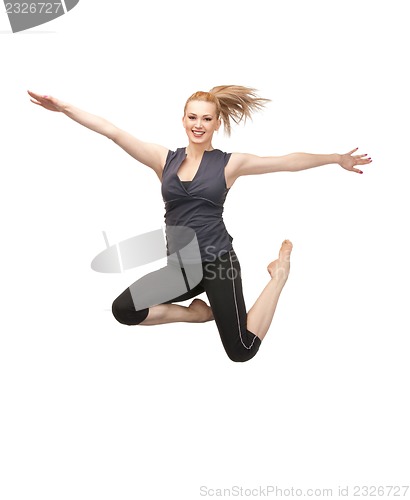 Image of jumping sporty girl