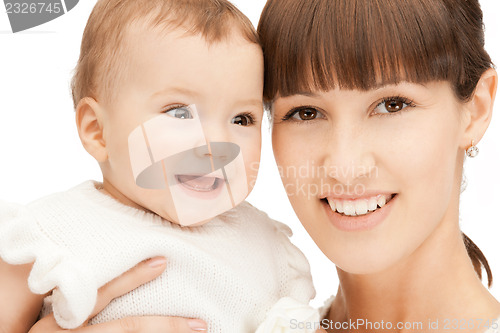 Image of happy mother with adorable baby