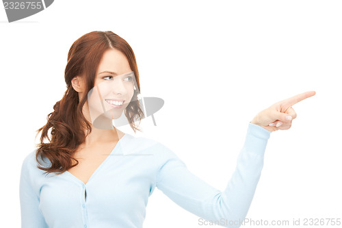 Image of businesswoman pointing her finger