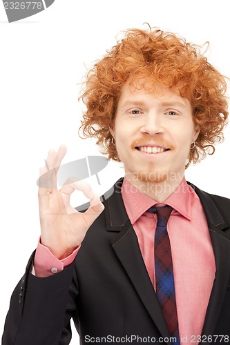 Image of handsome man showing ok sign