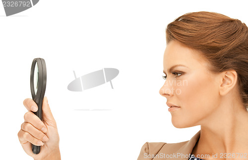 Image of woman with magnifying glass