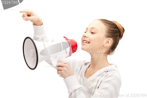 Image of teenage girl with megaphone