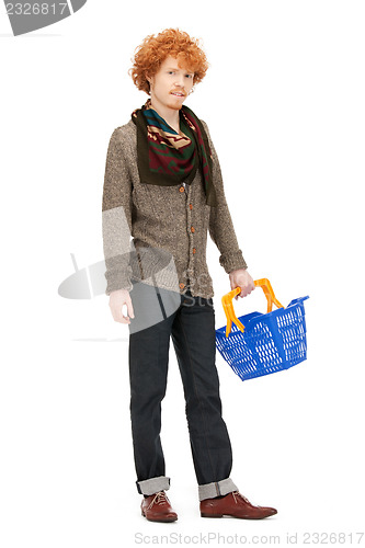 Image of man with shopping cart