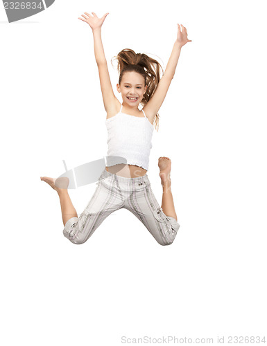 Image of jumping teenage girl