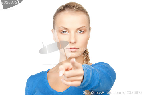 Image of businesswoman pointing her finger