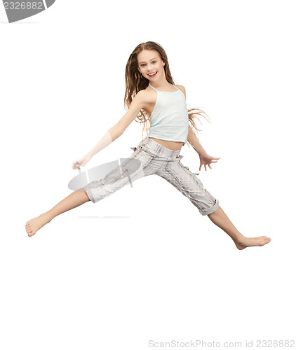 Image of jumping teenage girl
