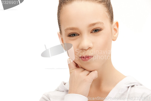 Image of pensive teenage girl